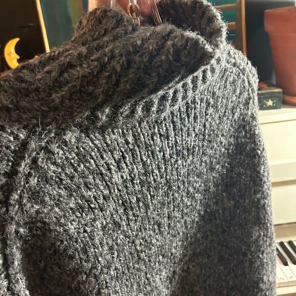 Zara Charcoal Oversized Turtleneck Sweater Dress Large - Picture 13 of 16